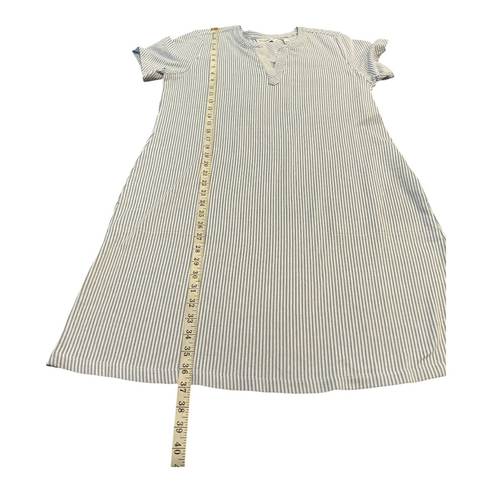 Isaac Mizrahi Live Blue White Striped Short Sleeve Shift Dress Size M. AA42 - Picture 6 of 9
